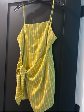 superdown Yellow Striped Mini Dress